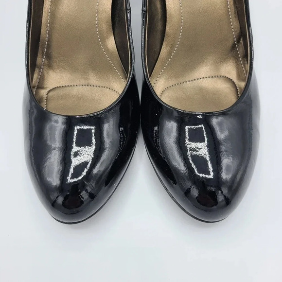 Calvin Klein Babe Black Patent Leather Heels Pumps Stacked Heel in Box 7 - Picture 6 of 15